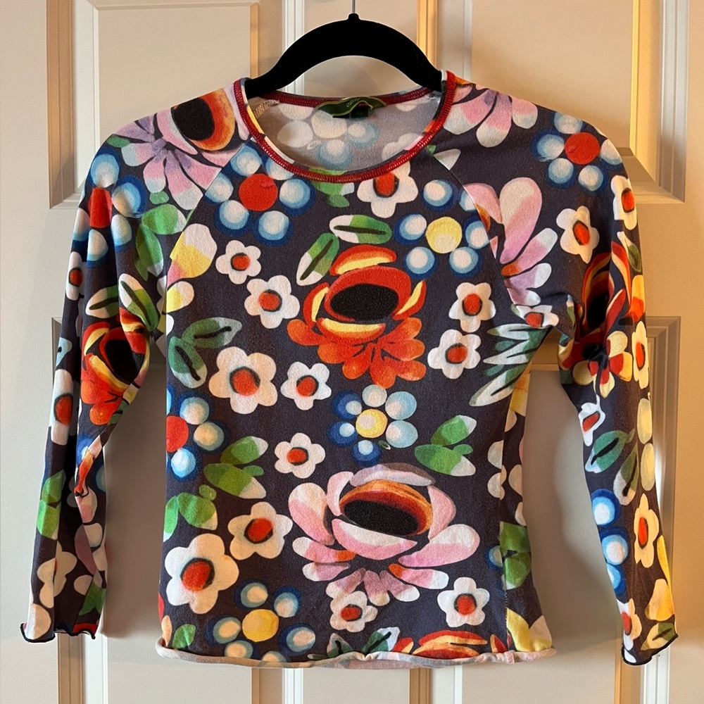 Oilily navy floral 3/4 sleeve tee